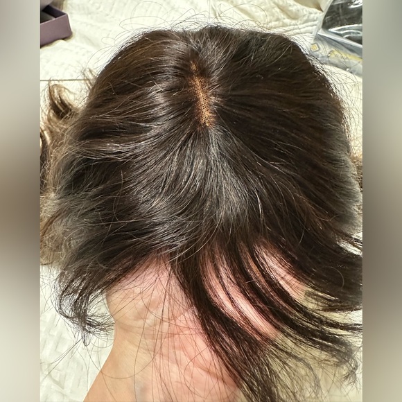 Dark Brown Hair wig with highlights REAL HAIR - Picture 1 of 14